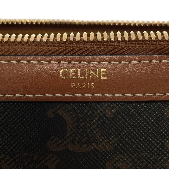 CELINE Triomphe Vertical Travel Bag PVC/Leather Black/Tan 194822 - Picture 12 of 16